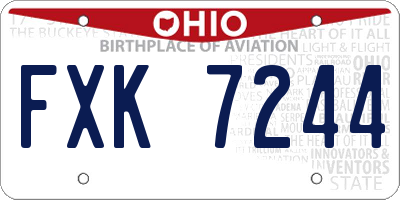 OH license plate FXK7244