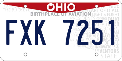OH license plate FXK7251