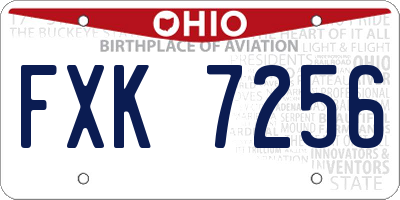 OH license plate FXK7256