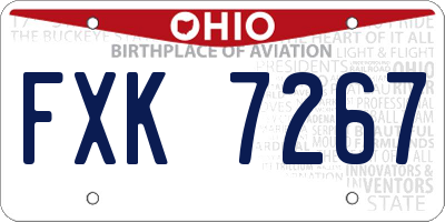 OH license plate FXK7267