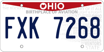 OH license plate FXK7268