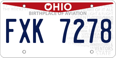 OH license plate FXK7278