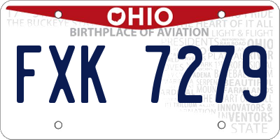 OH license plate FXK7279