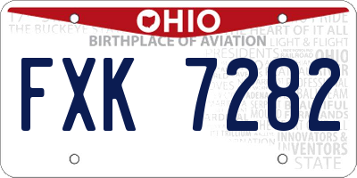 OH license plate FXK7282