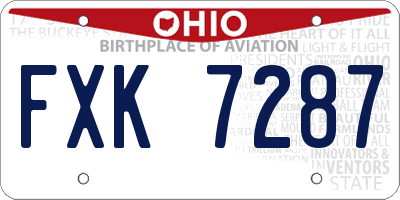 OH license plate FXK7287