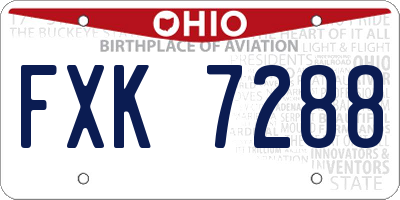OH license plate FXK7288