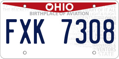 OH license plate FXK7308