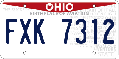 OH license plate FXK7312
