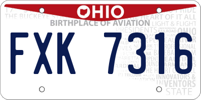 OH license plate FXK7316