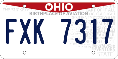 OH license plate FXK7317