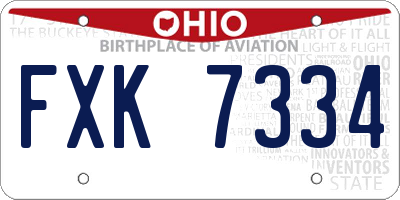 OH license plate FXK7334