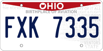 OH license plate FXK7335