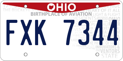 OH license plate FXK7344