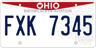 OH license plate FXK7345