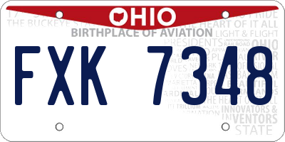 OH license plate FXK7348
