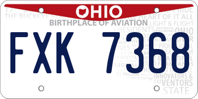 OH license plate FXK7368