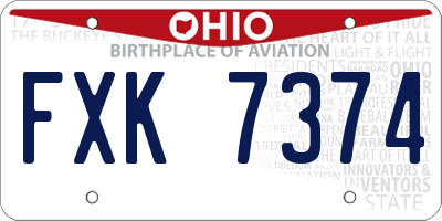 OH license plate FXK7374