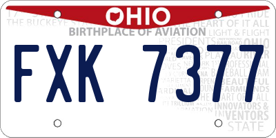 OH license plate FXK7377
