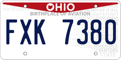 OH license plate FXK7380