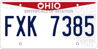 OH license plate FXK7385