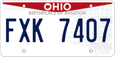 OH license plate FXK7407