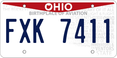 OH license plate FXK7411