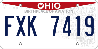 OH license plate FXK7419
