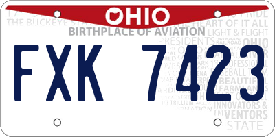 OH license plate FXK7423