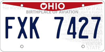 OH license plate FXK7427