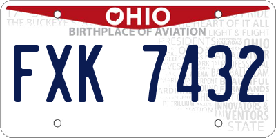 OH license plate FXK7432