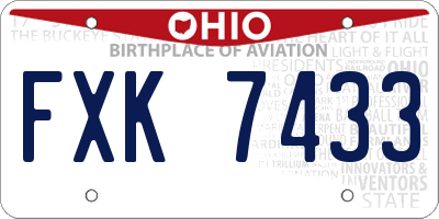 OH license plate FXK7433