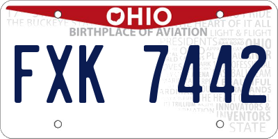 OH license plate FXK7442