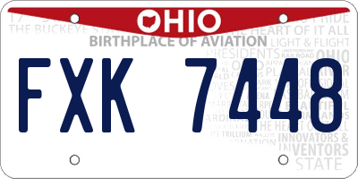 OH license plate FXK7448