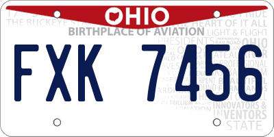 OH license plate FXK7456