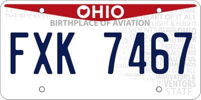 OH license plate FXK7467