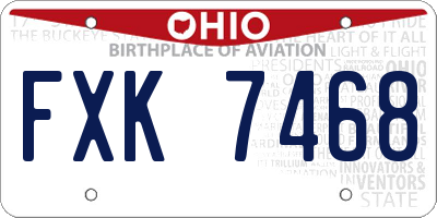 OH license plate FXK7468