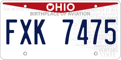 OH license plate FXK7475