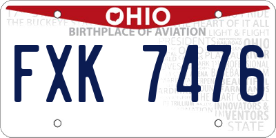 OH license plate FXK7476
