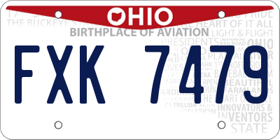 OH license plate FXK7479