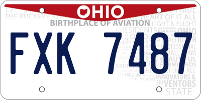 OH license plate FXK7487