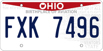 OH license plate FXK7496