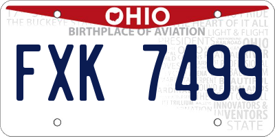 OH license plate FXK7499