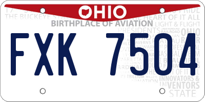 OH license plate FXK7504