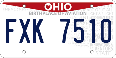OH license plate FXK7510