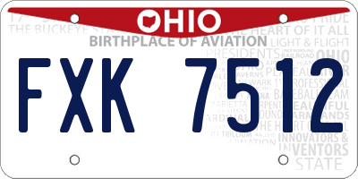 OH license plate FXK7512
