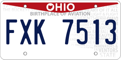 OH license plate FXK7513