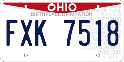 OH license plate FXK7518
