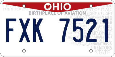 OH license plate FXK7521