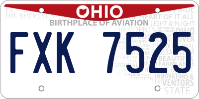 OH license plate FXK7525