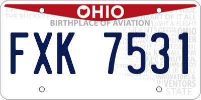 OH license plate FXK7531
